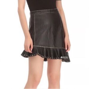 Zara Faux Women's Black Faux Leather Asymmetrical Skirt Size XS